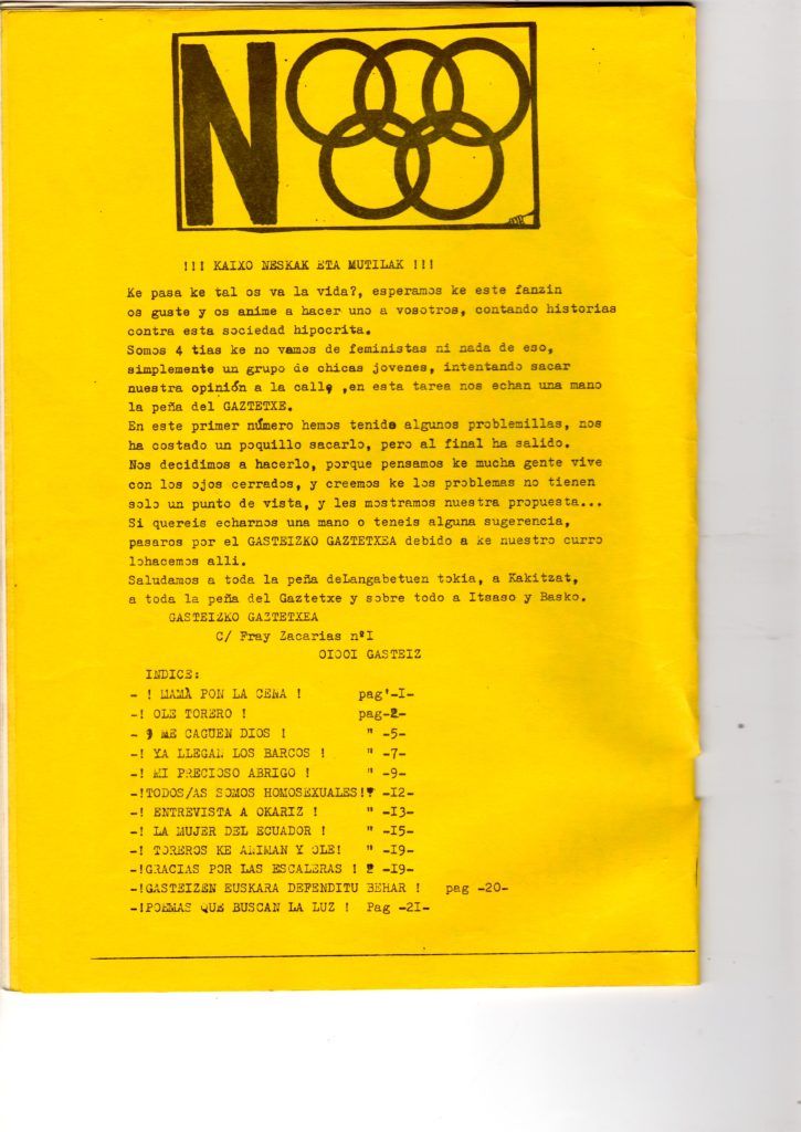 La mujer y el pollo : Gasteizko Gaztetxean Egina Fanzinea 1991