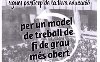 Vota’t! Sigues partícep de la teva educació. Per un model de treball de fi de grau més obert